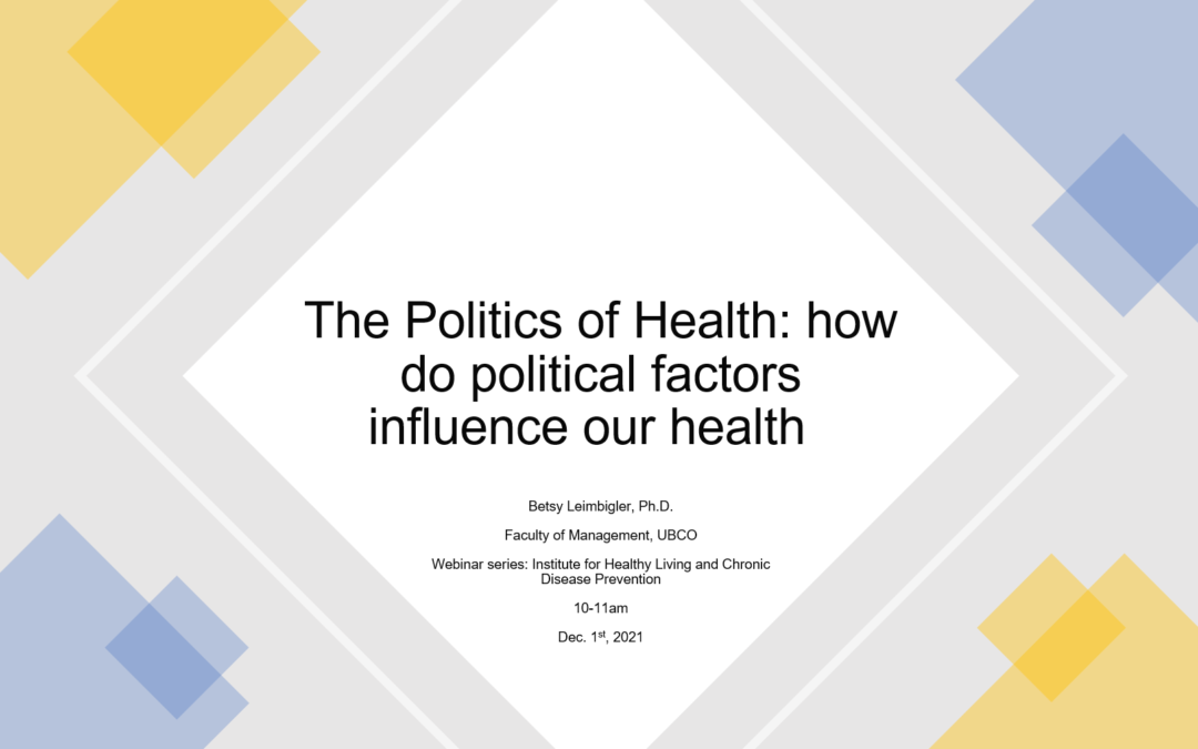 The Politics of Health Webinar